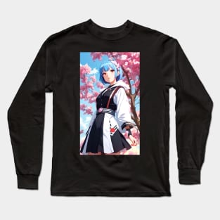 Anime Girl With Blue Hair 02 Long Sleeve T-Shirt